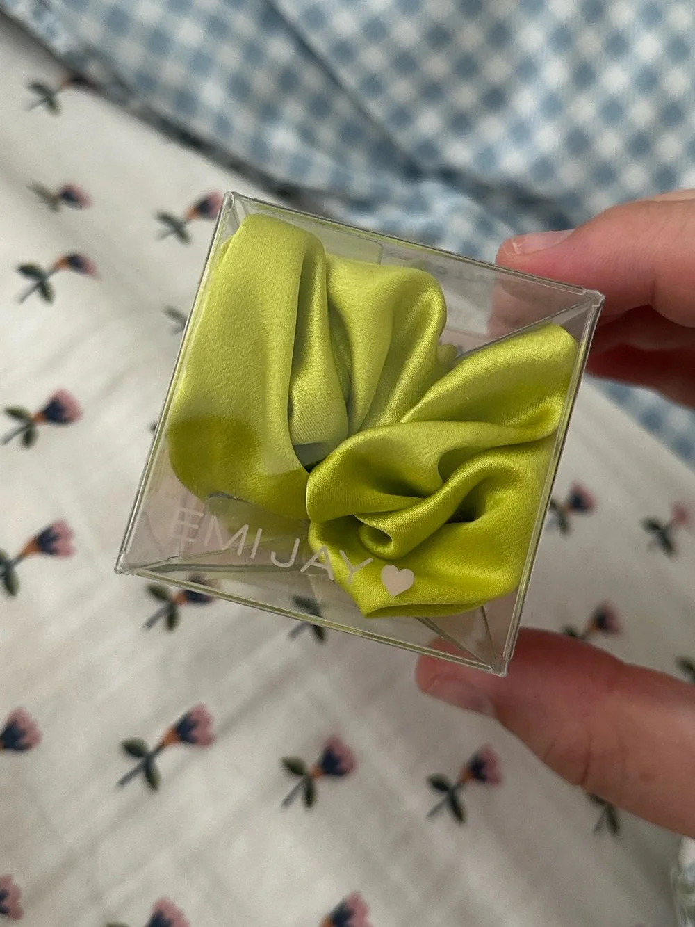 Emi Jay Electric Green Silk Scrunchie